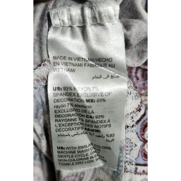 Soma XL Cool Nights Pajama TOP Angelic Paisley Long-Sleeve Button Up. - Picture 6 of 6